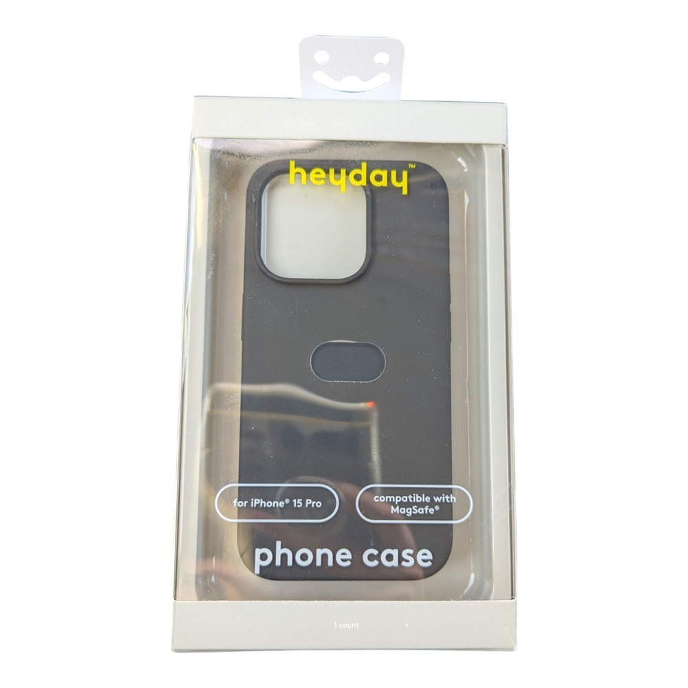 C1. heyday Silicone MageSafe Case For Apple iPhone 15 Pro - Black‎ (Open Box)